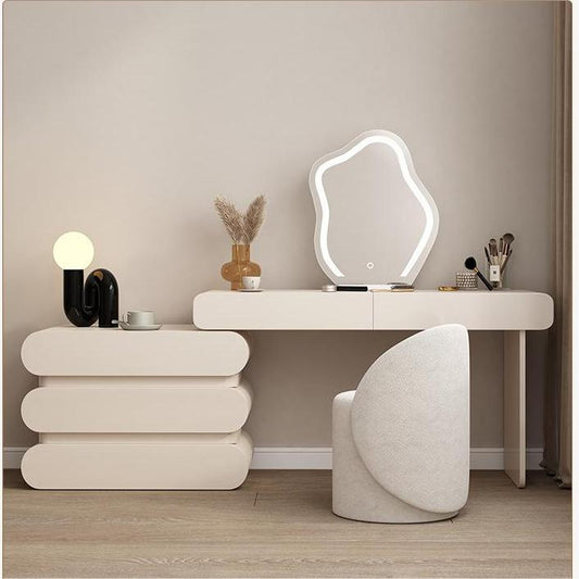 Cream style magic lamp multi-storage Dressing Table